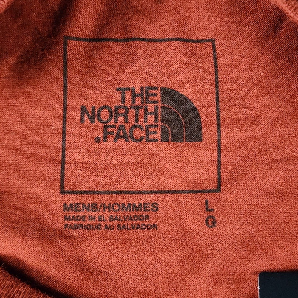 NWT The North Face Long Sleeve T-Shirt Mens L Rust Orange Graphic Sleeve Logo - Picture 4 of 6